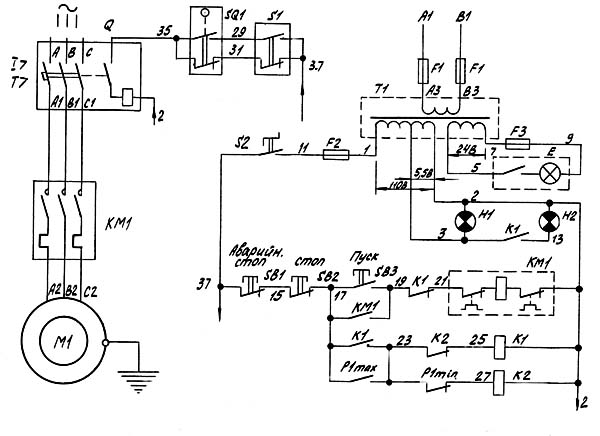 П6334 Схема електрична гідравлічного пресса